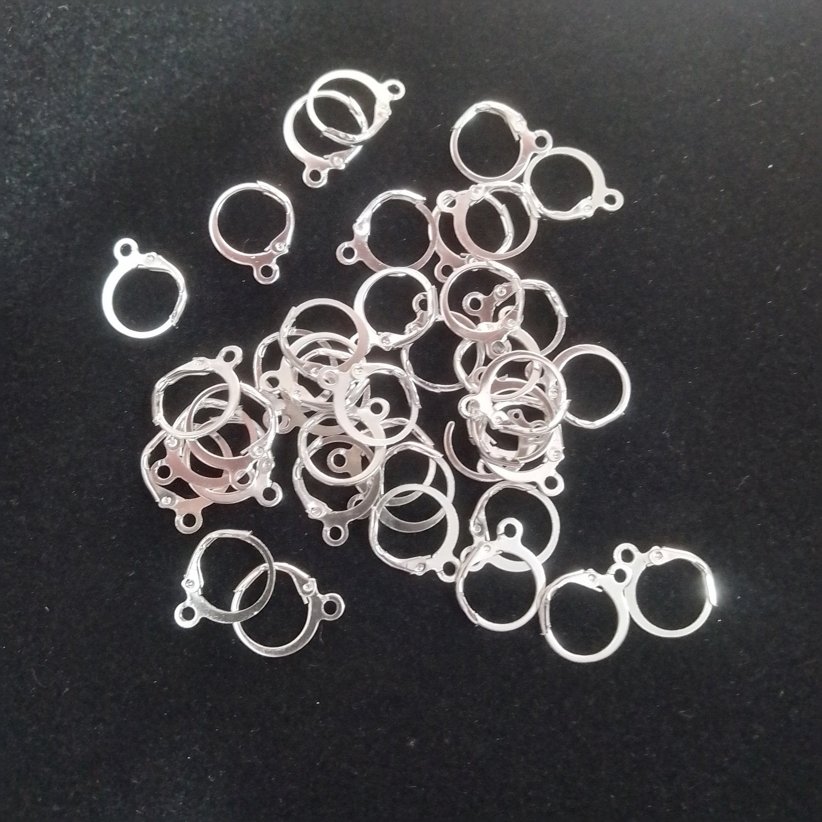 Silver Plated Round Leverback Earwire (12mm) – 10 Pcs