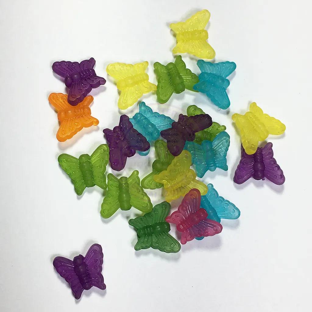 13x16mm Mixed Color Clear Butterfly Brooch Material or Charms (10grams)