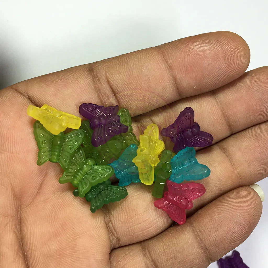 13x16mm Mixed Color Clear Butterfly Brooch Material or Charms (10grams)