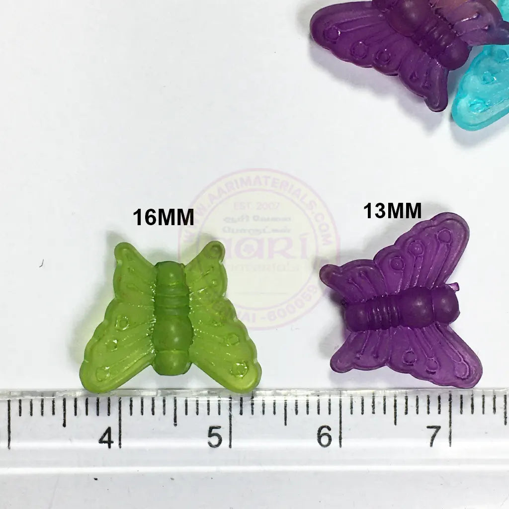 13x16mm Mixed Color Clear Butterfly Brooch Material or Charms (10grams)