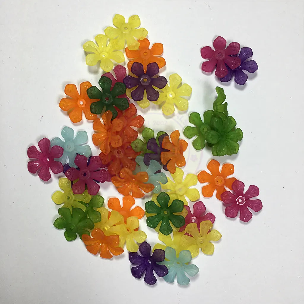 16mm Mixed Color Clear Flower Shape Brooch Material or Charms (10grams)