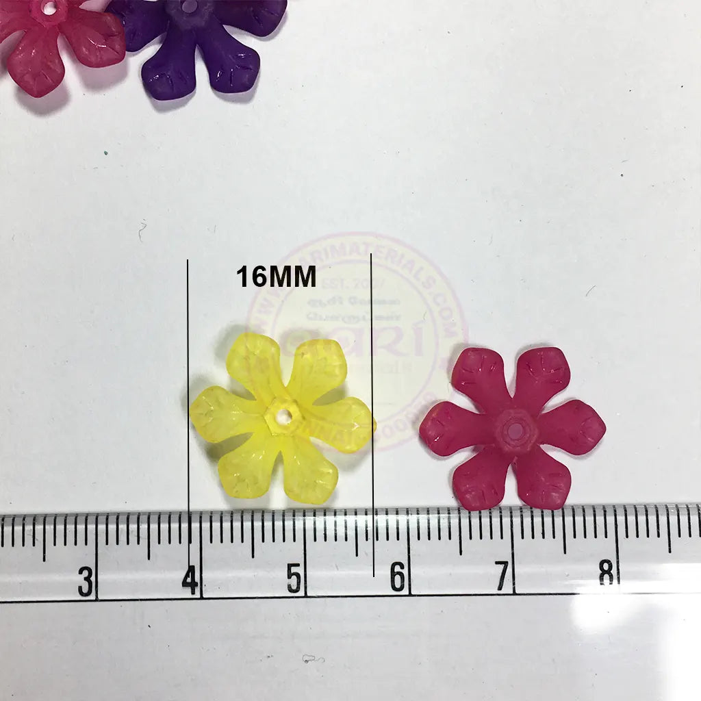 16mm Mixed Color Clear Flower Shape Brooch Material or Charms (10grams)