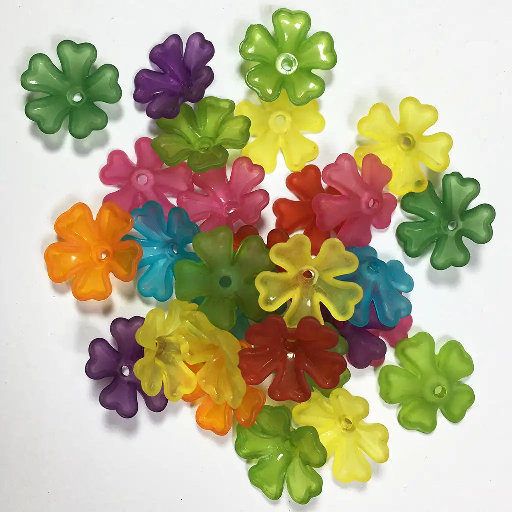 17mm Mixed Color Clear Flower Shape Brooch Material or Charms (10grams)
