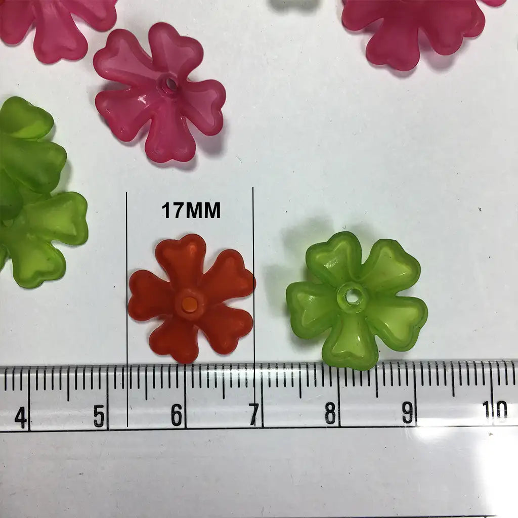 17mm Mixed Color Clear Flower Shape Brooch Material or Charms (10grams)