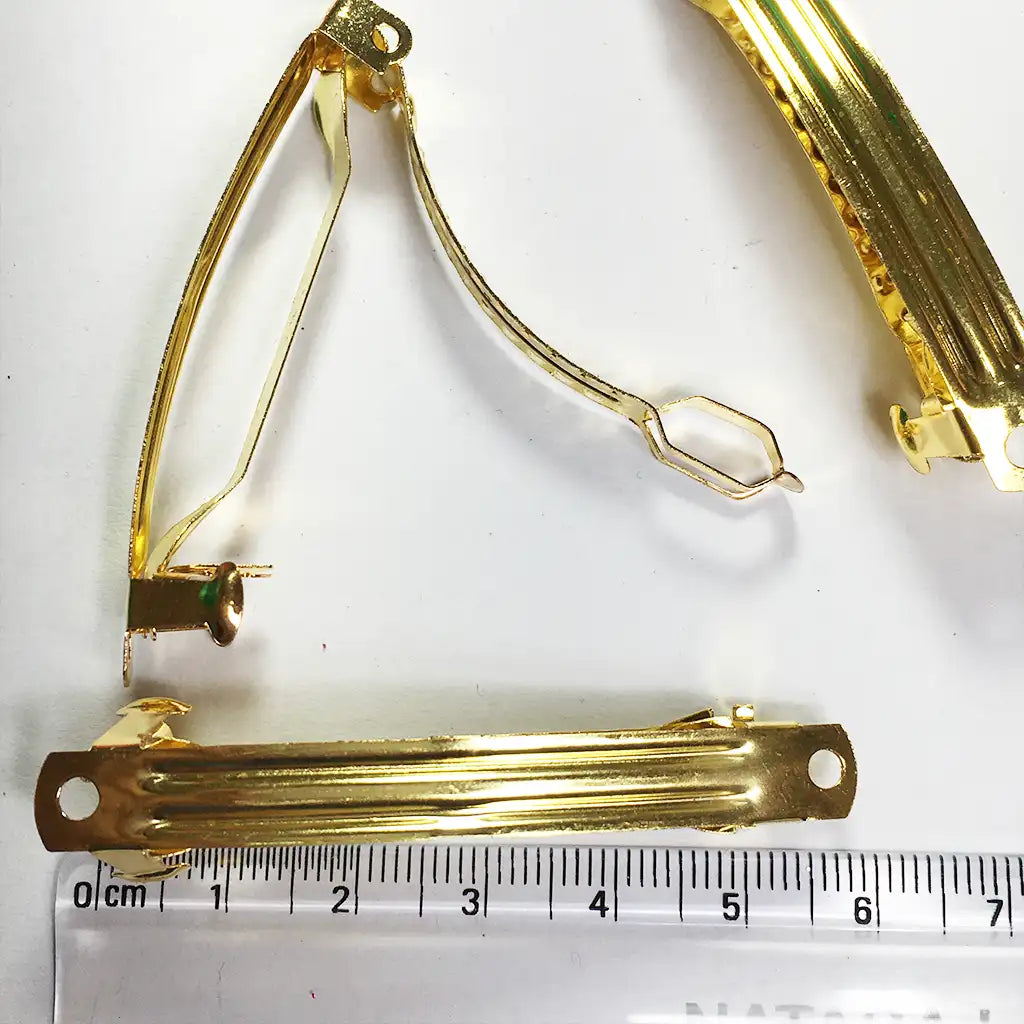 2.5 Inch French Barrette Hair Clips Gold Color (3Pcs)