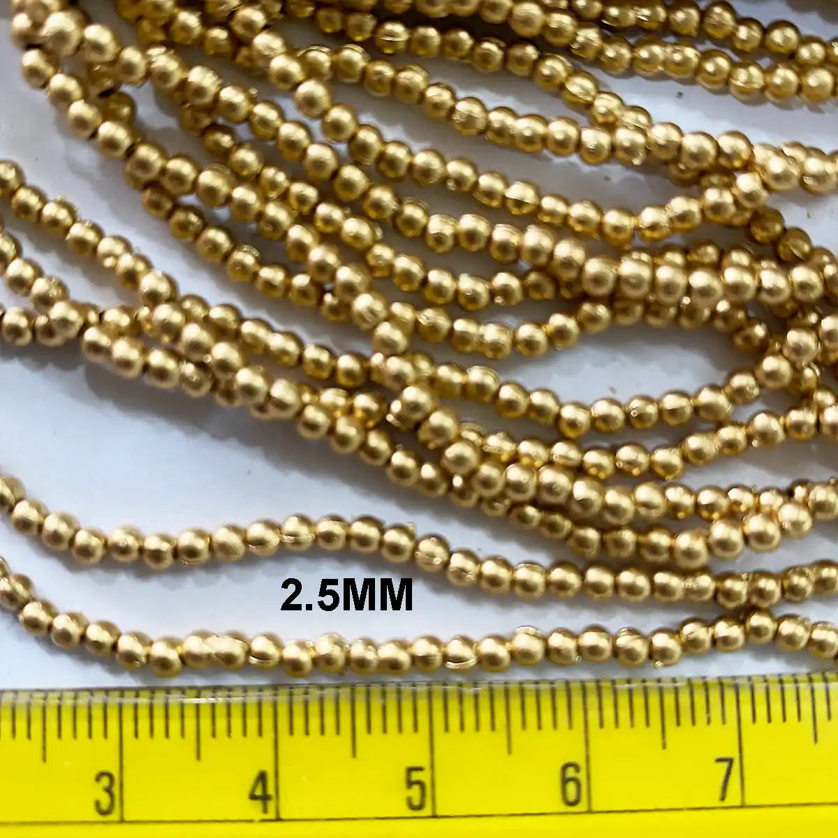 Bunch Beads -12 String lines Gold or Dull Gold Color (2, 2.5, 3, 4 and 5mm)