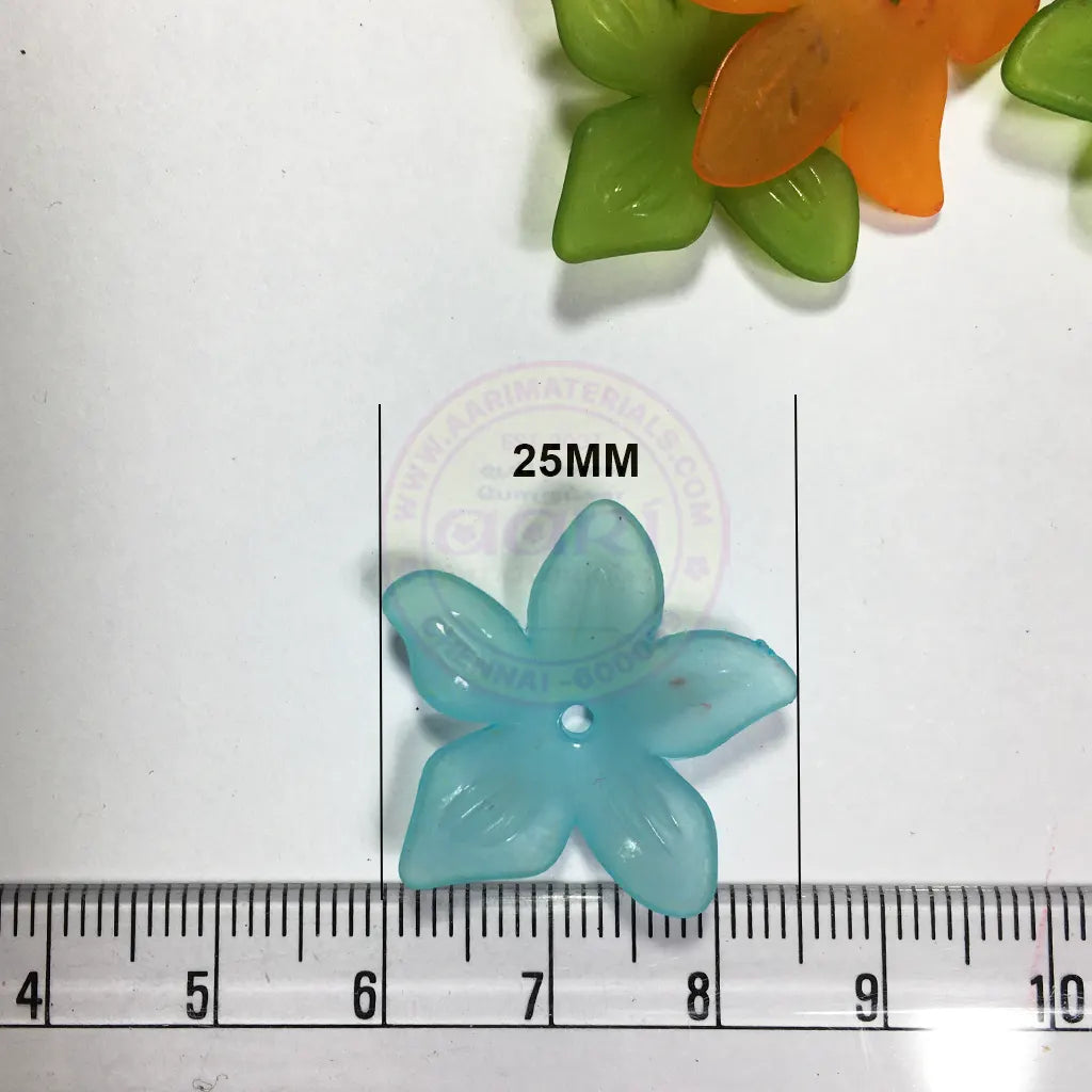 25mm Mixed Color Clear Flower Shape Brooch Material or Charms (10grams)