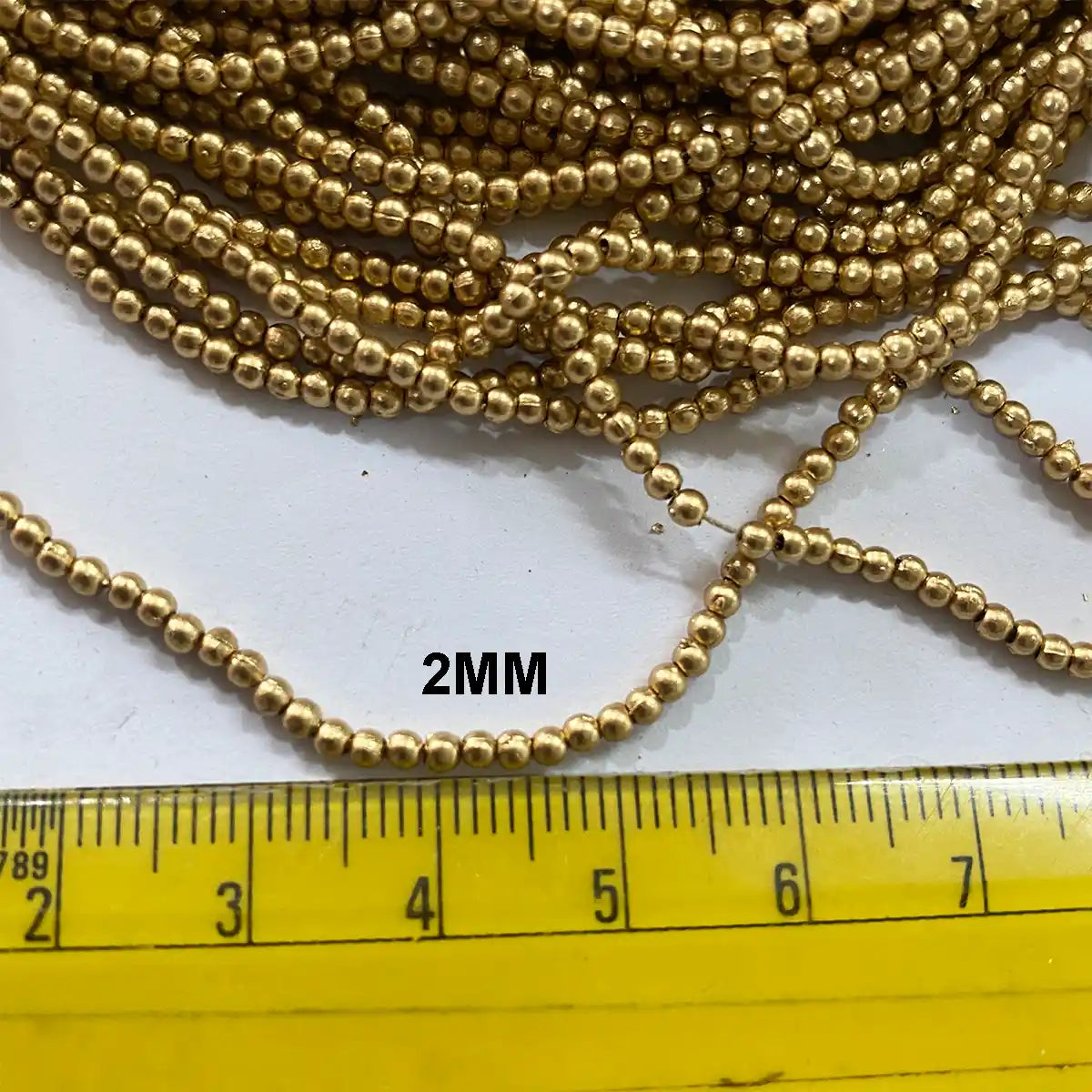 Bunch Beads -12 String lines Gold or Dull Gold Color (2, 2.5, 3, 4 and 5mm)