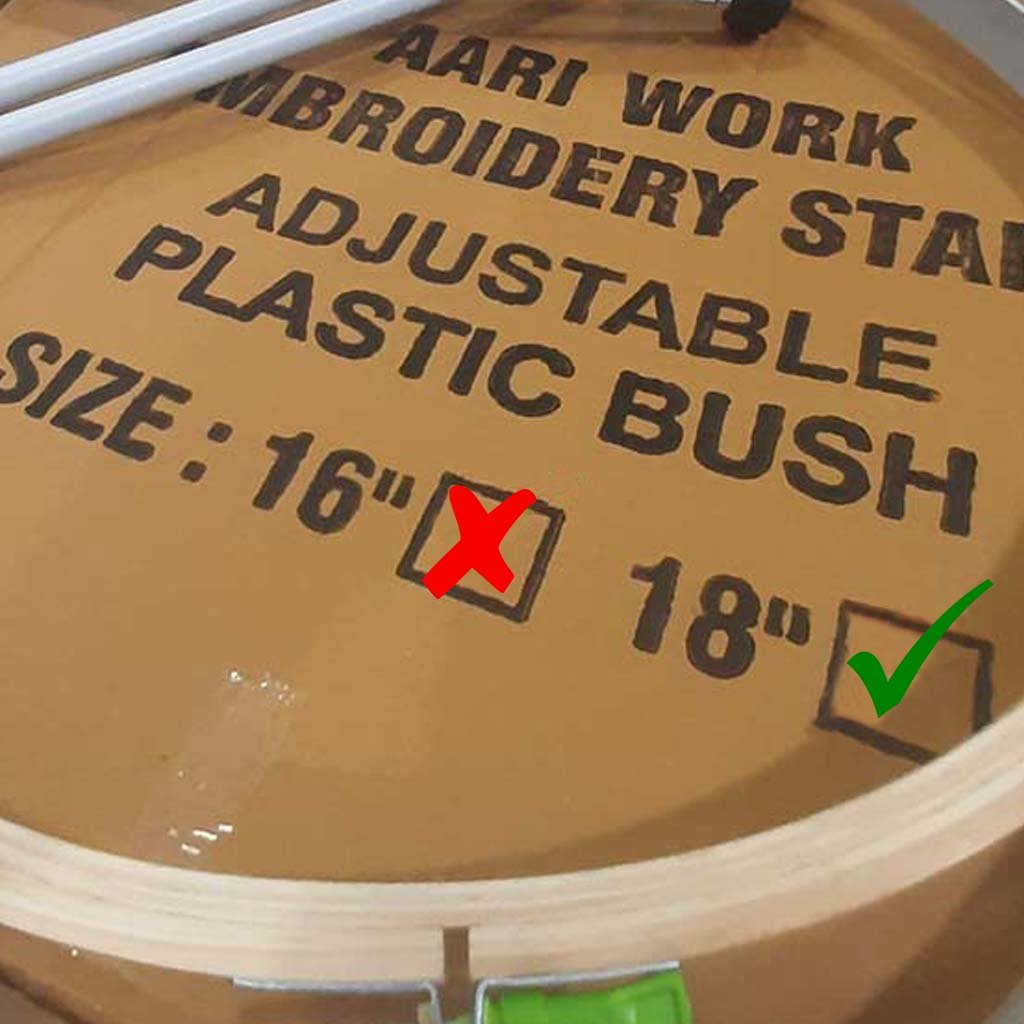 New Aari Stand (18 inches) Adjustable Plastic Bush (Pack of 1) With Wooden Frame (Includes Free Materials)