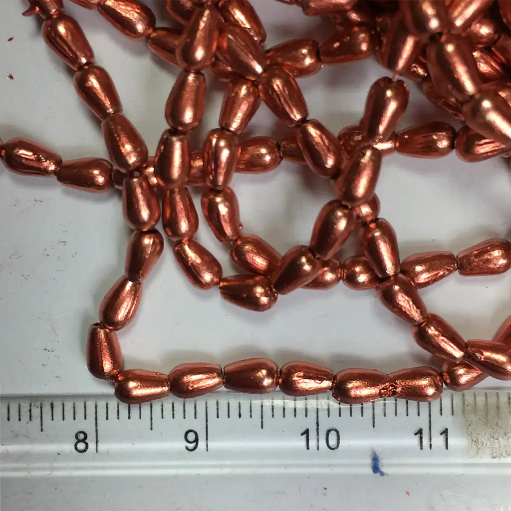 3MM Drop Shape Beads Copper Color 1Bunch (12 line)