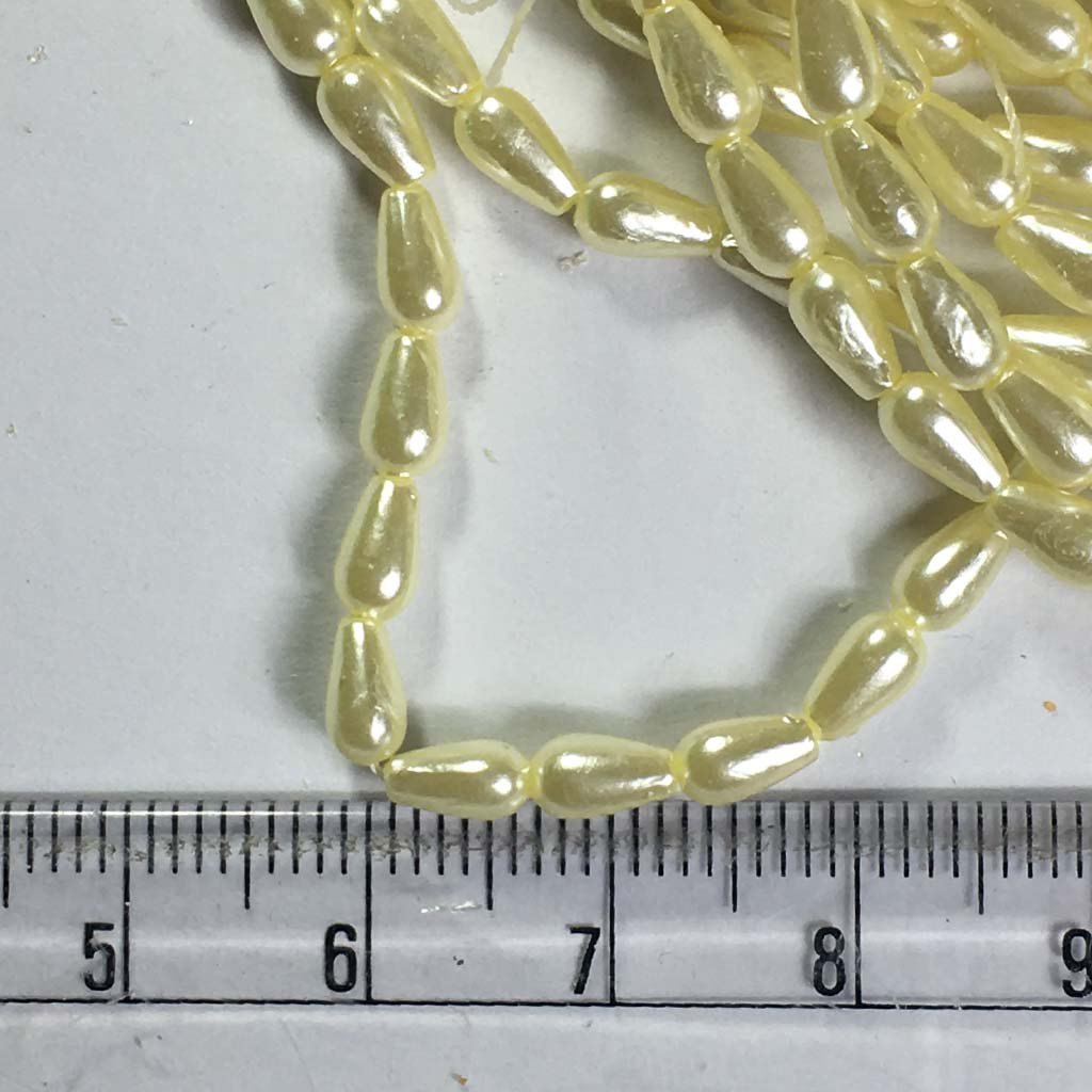 3MM Drop Shape Beads Pearl Cream Color 1Bunch (12 line)