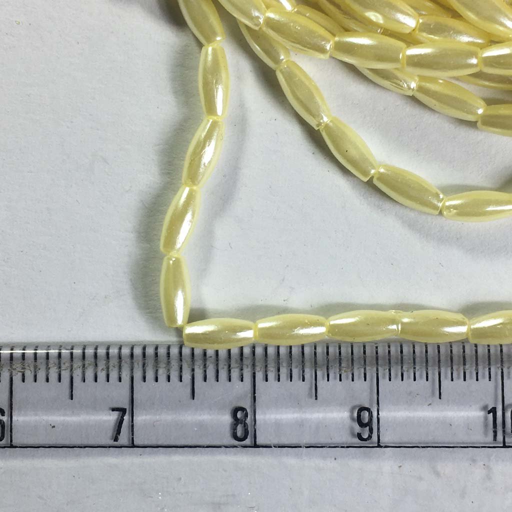3MM Eye Shape Beads Pearl Cream Color 1Bunch (12 line)