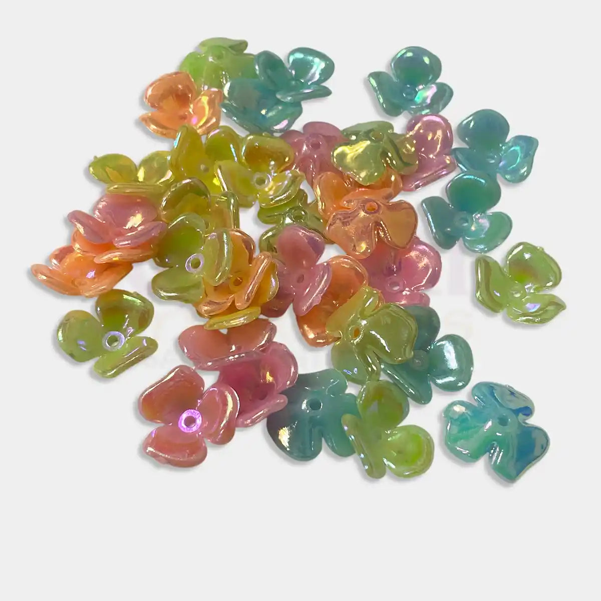 3 Petal Mixed Colour Flower 15mm for Brooch making - Pack of 10 grams