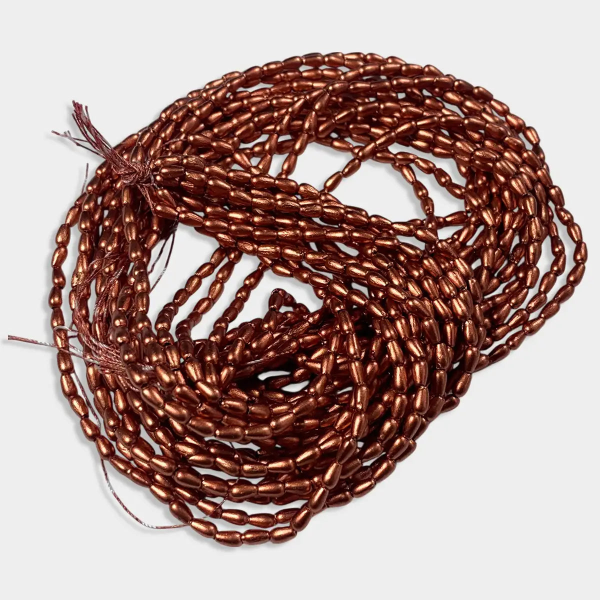 Drop Shape 3mm Copper Beads Bunch 12 line - A1 quality