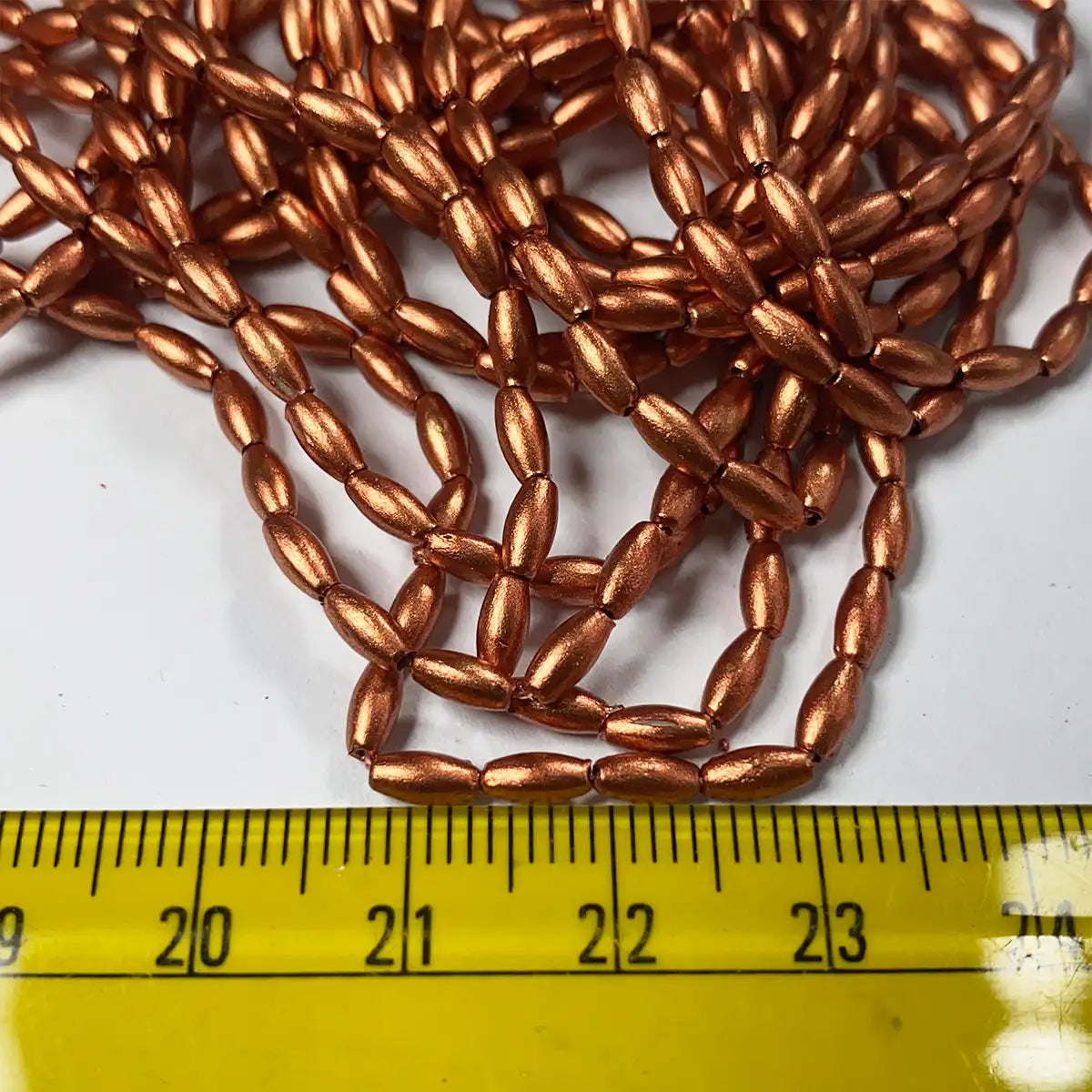 3mm Copper Beads Bunch 12 line Eye Shape - A1 quality