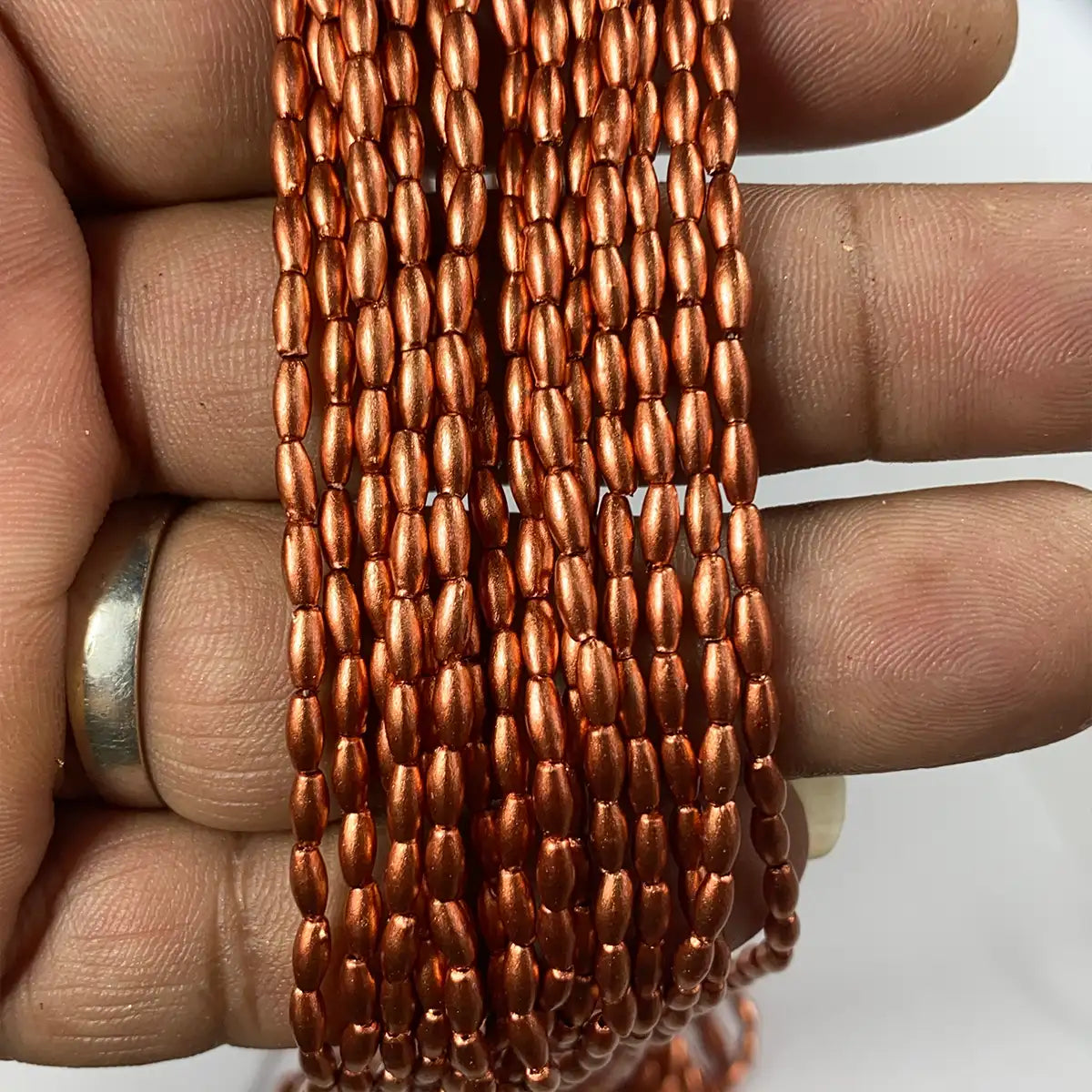 3mm Copper Beads Bunch 12 line Eye Shape - A1 quality