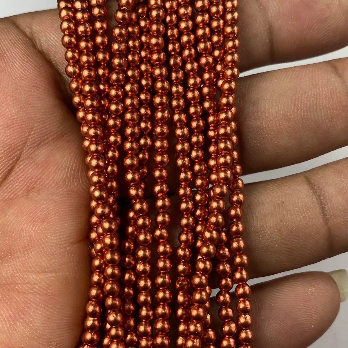 3mm Copper Beads Bunch 12 line Round Shape - A1 quality