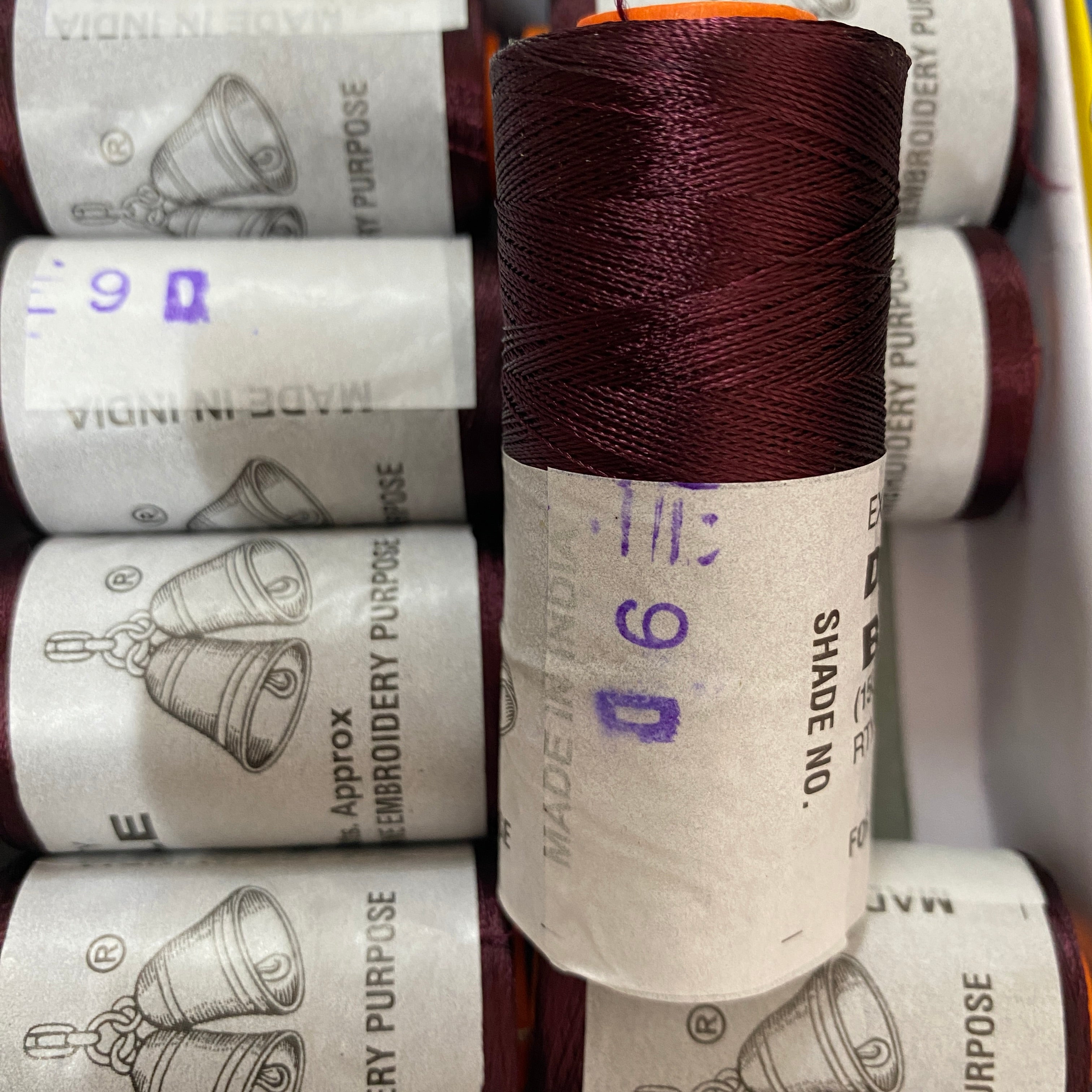 Shade No.9D - Double Bell Silk Thread for Embroidery (1 piece)