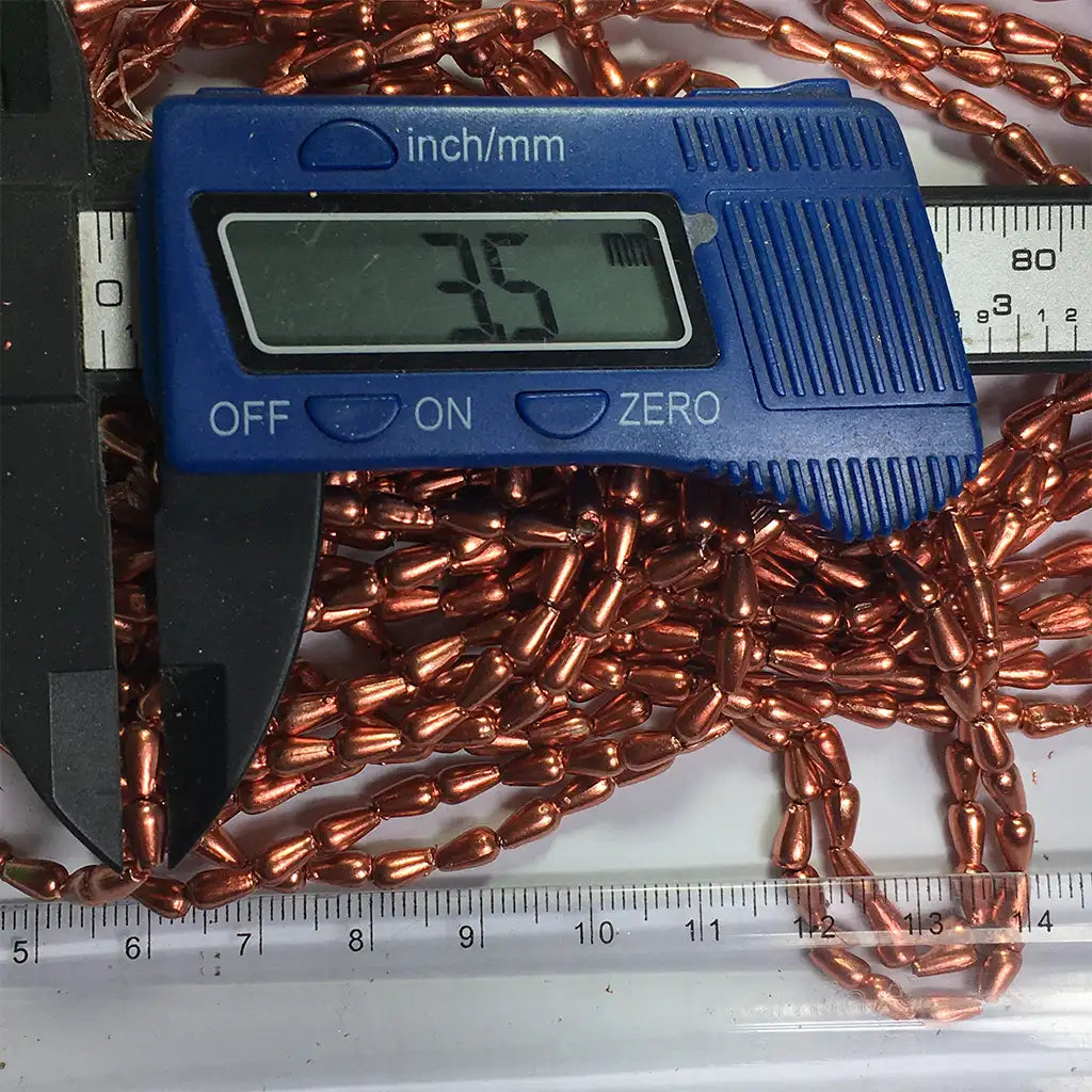 4MM Drop Shape Beads Copper Color 1Bunch (12 line) - 2nd Grade