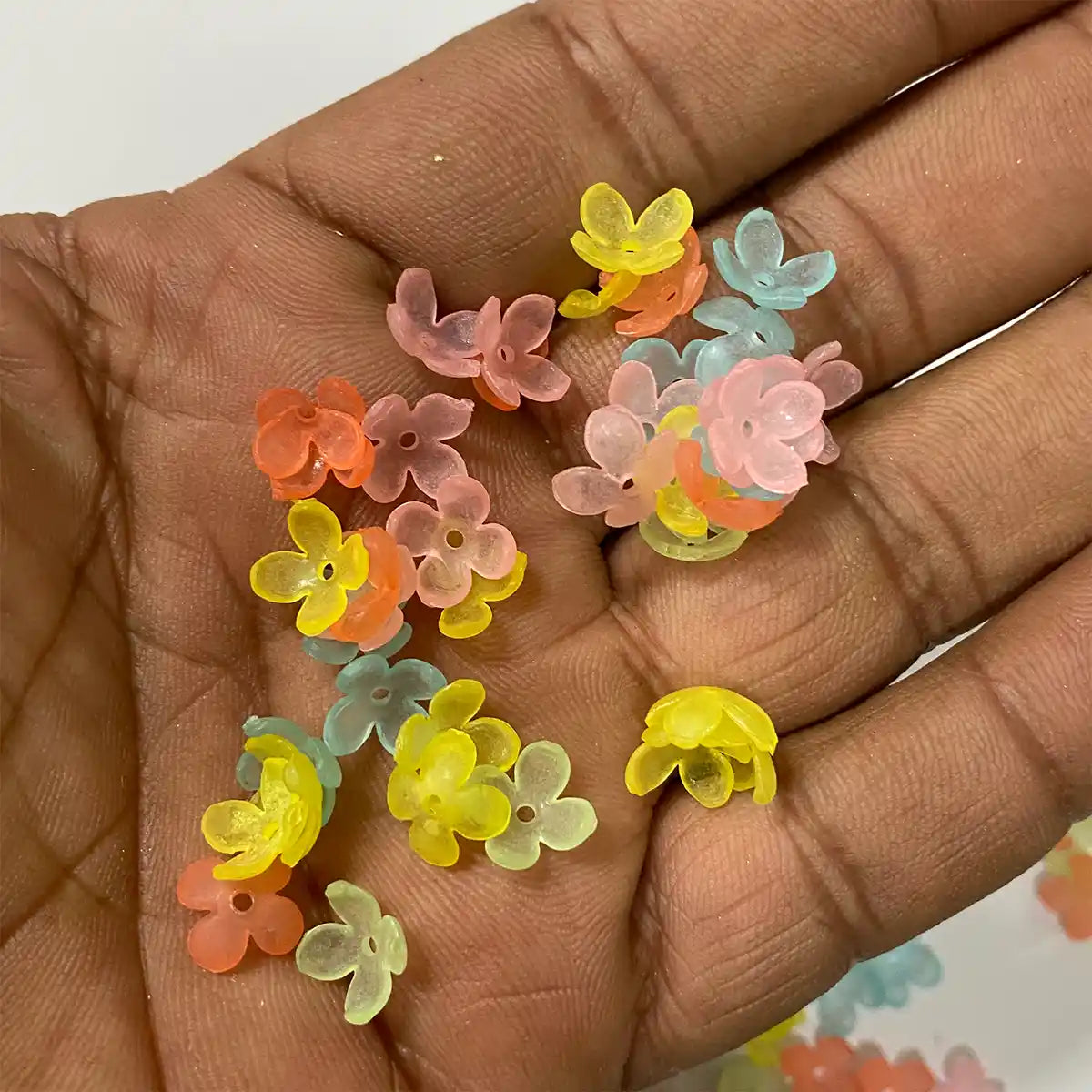 4 Small Petal Mixed Colour Flower 10mm for Brooch making - Pack of 10 grams