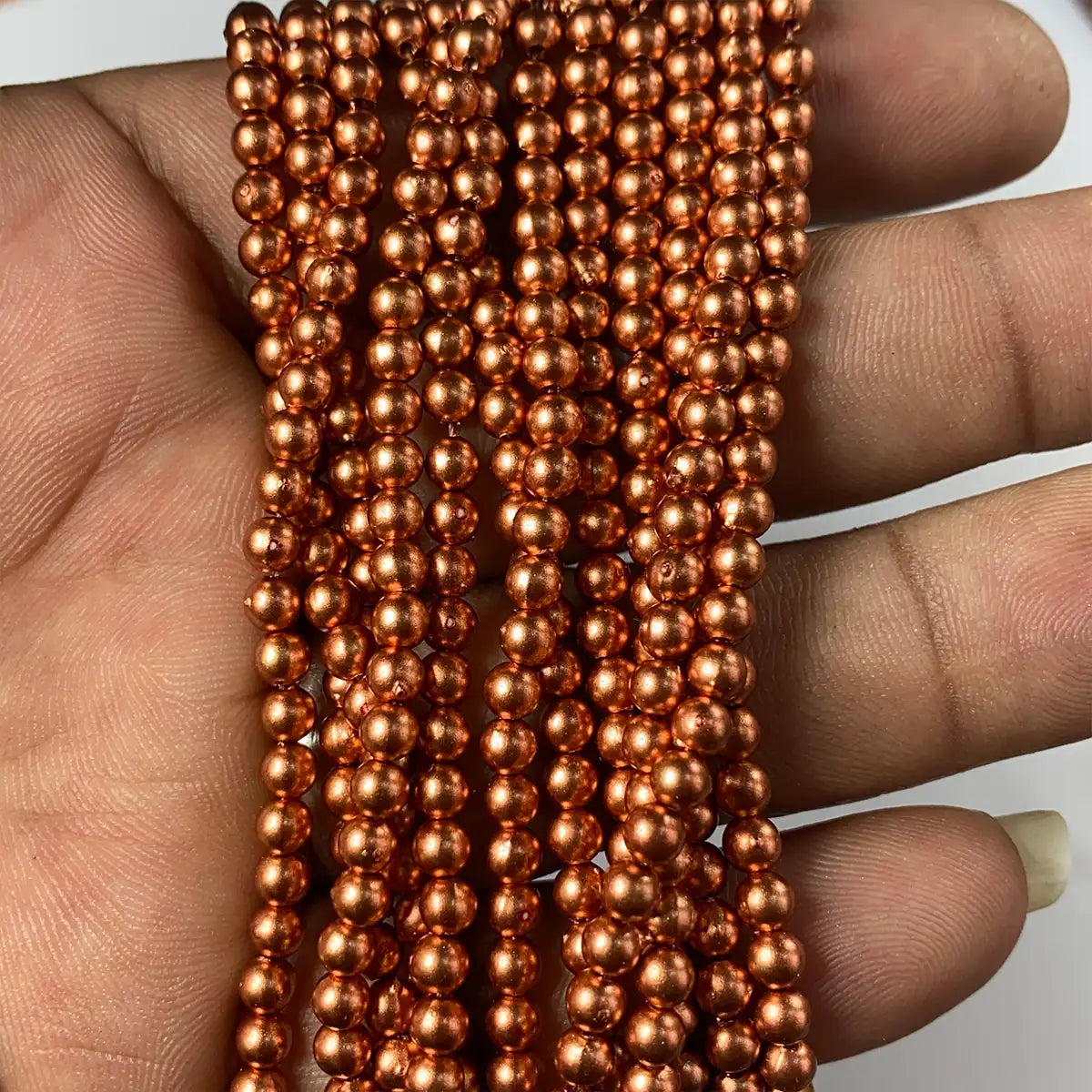 4mm Copper Beads Bunch 12 line Round Shape - A1 quality