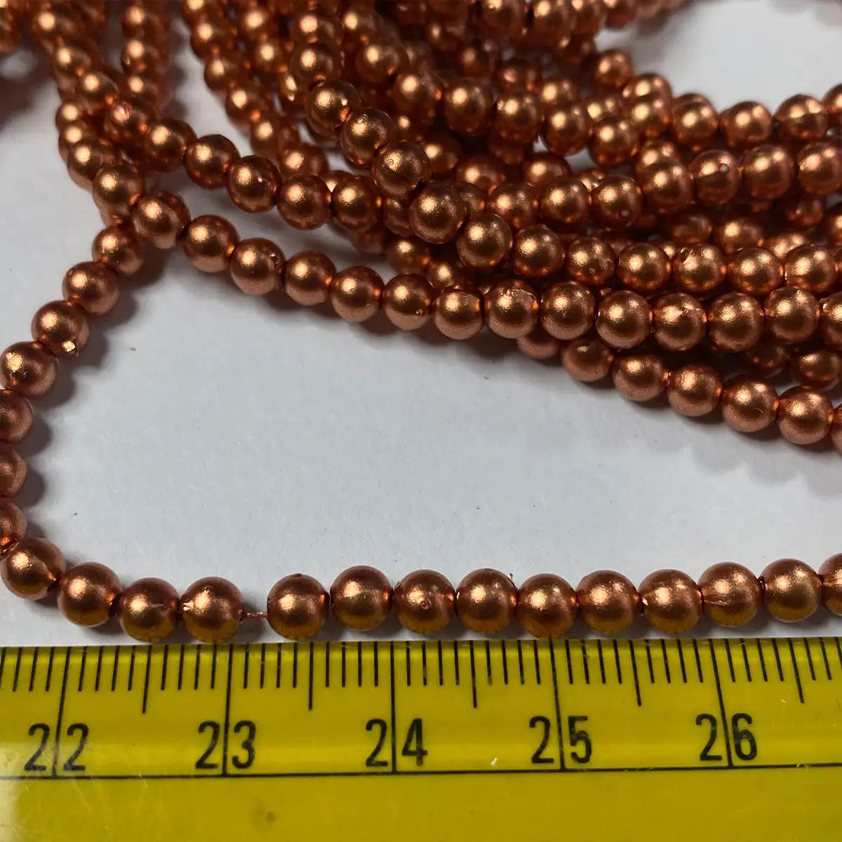 4mm Copper Beads Bunch 12 line Round Shape - A1 quality