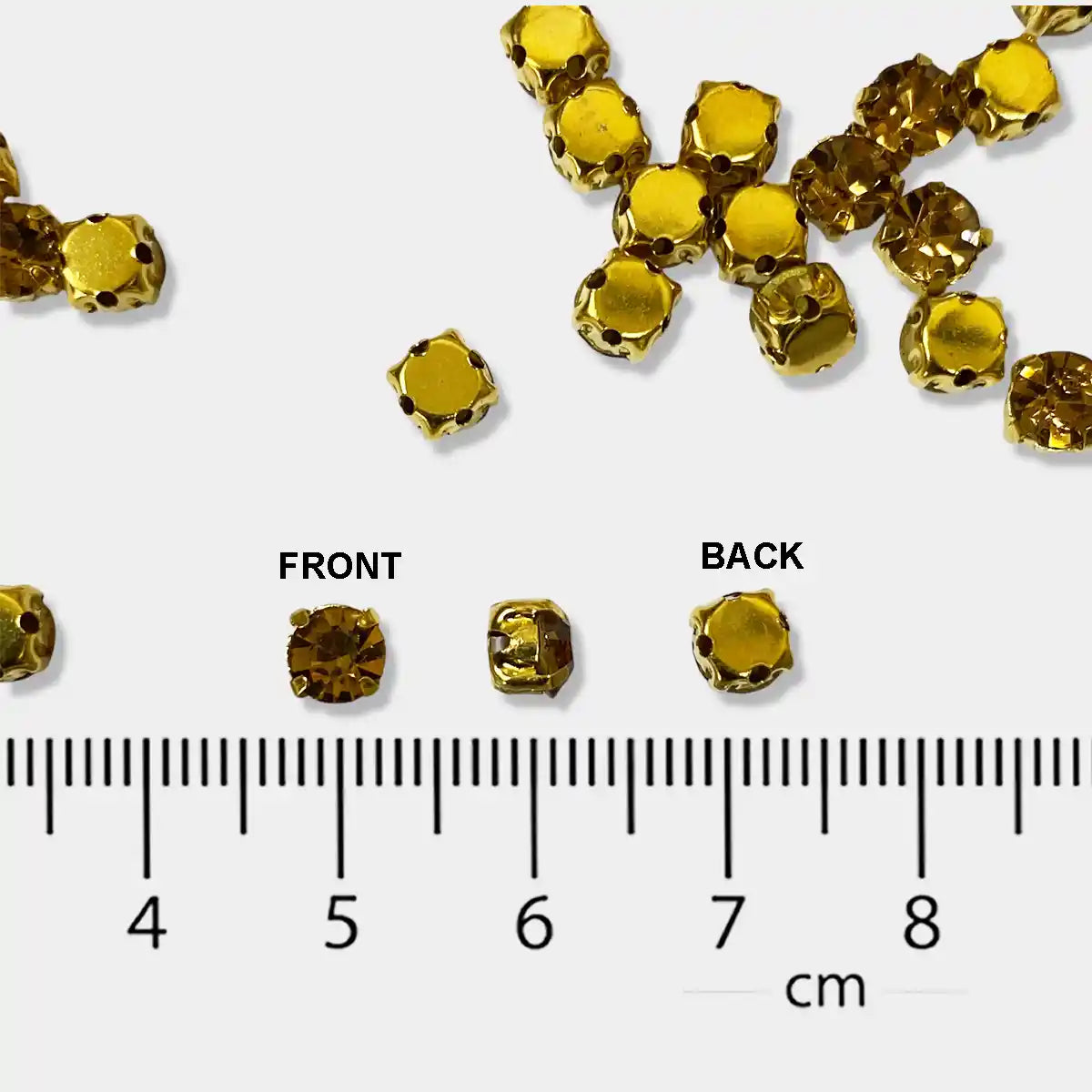 5mm Round Clip Stone Gold Color with Catcher (10grams)