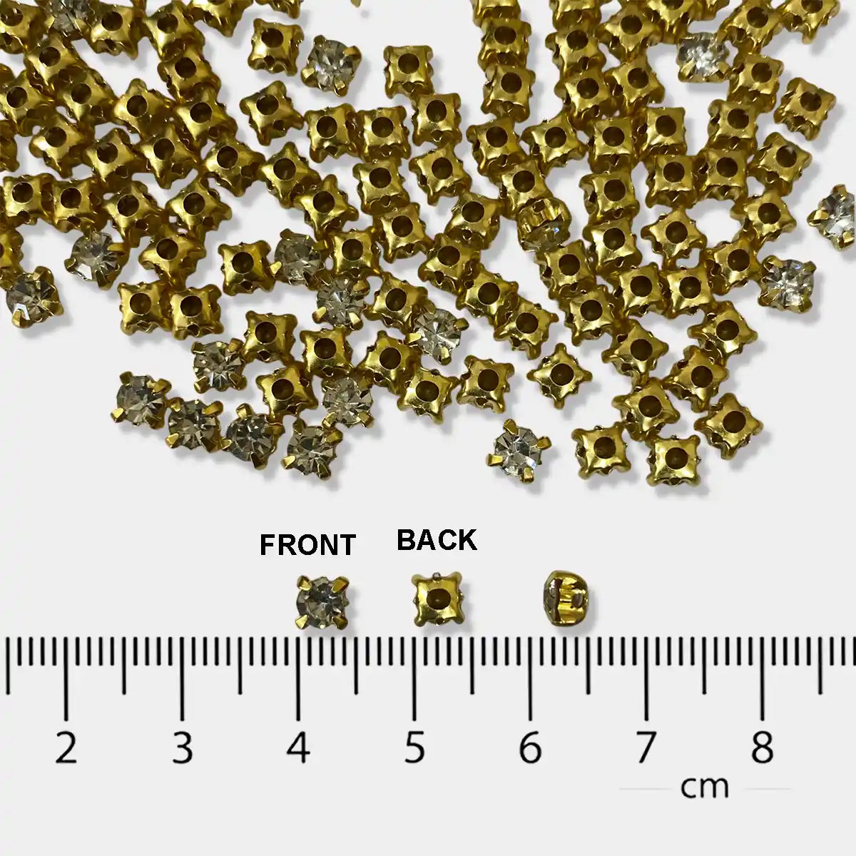 4mm Round Clip Stone White Color with Catcher (10grams)
