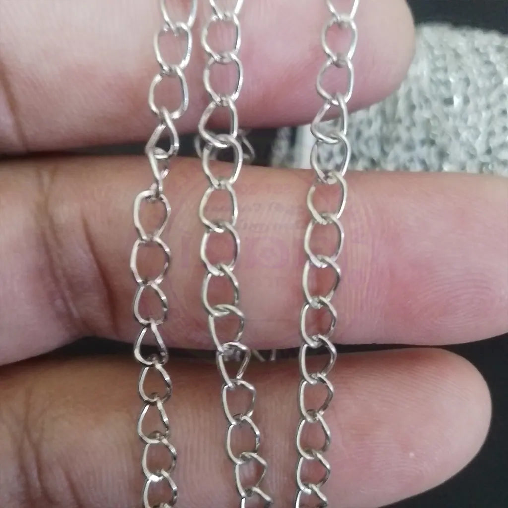 4mm Silver Curb Chain - Chunky Silver-plate Chain (1 meter)