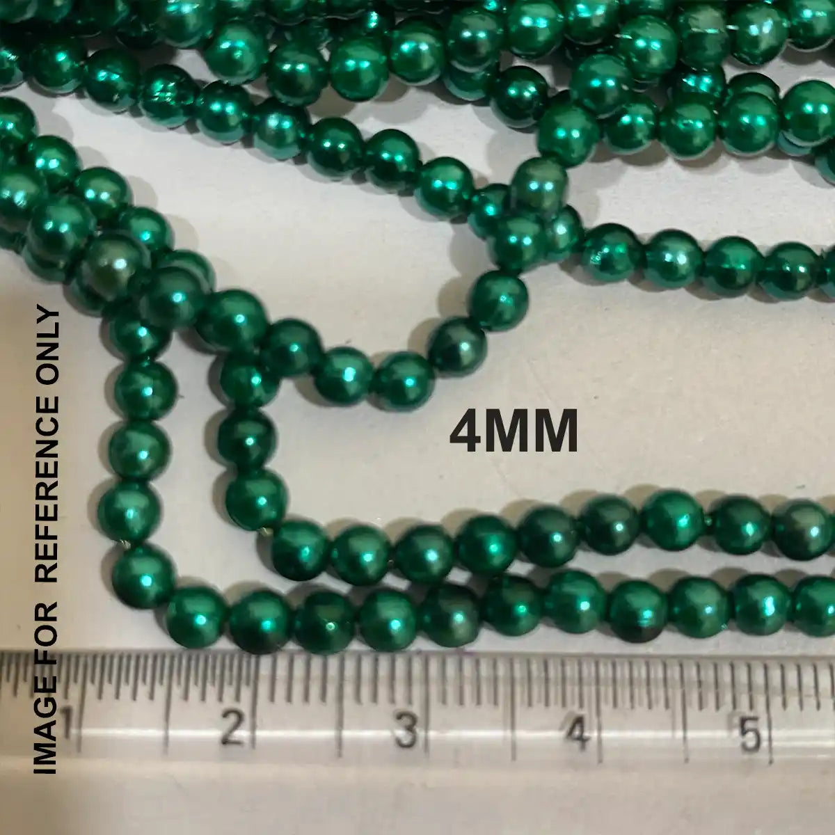 Yellow Color 4MM Round Shape Beads - 1Bunch(12 line)