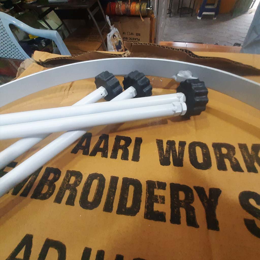 New Aari Stand (18 inches) Adjustable Plastic Bush (Pack of 1) With Wooden Frame (Includes Free Materials)