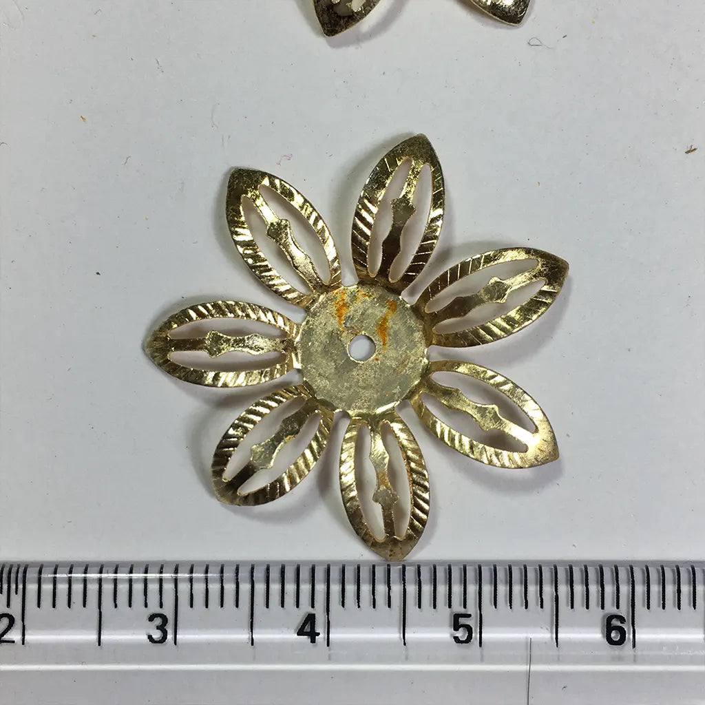 6 Pcs Metal Gold Flower Embellishment