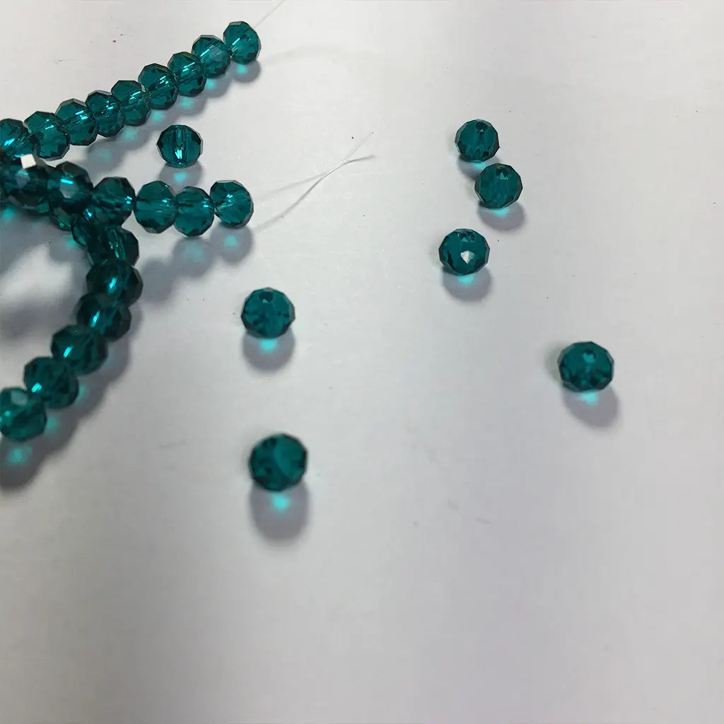 6mm Crystal Diamond Cut Round Faceted Beads 1 String