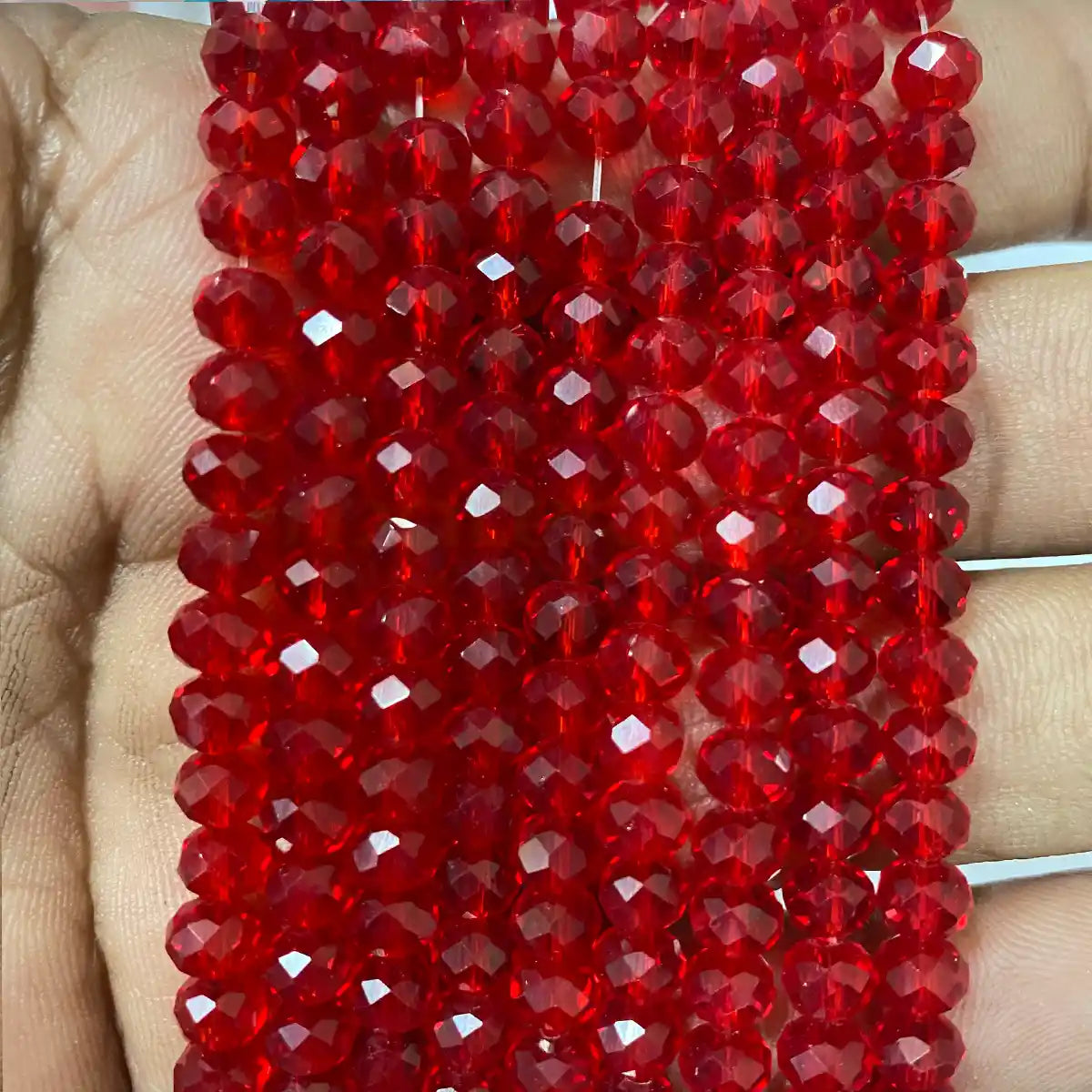 6mm Crystal Diamond Cut Round Faceted Beads 1 String