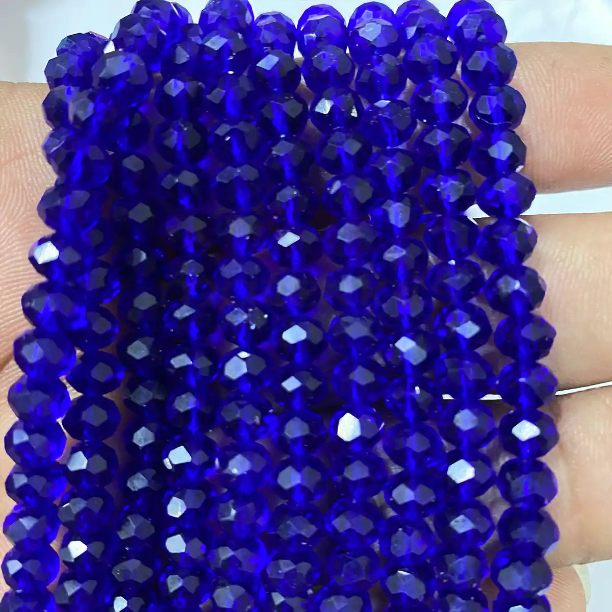6mm Crystal Diamond Cut Round Faceted Beads 1 String