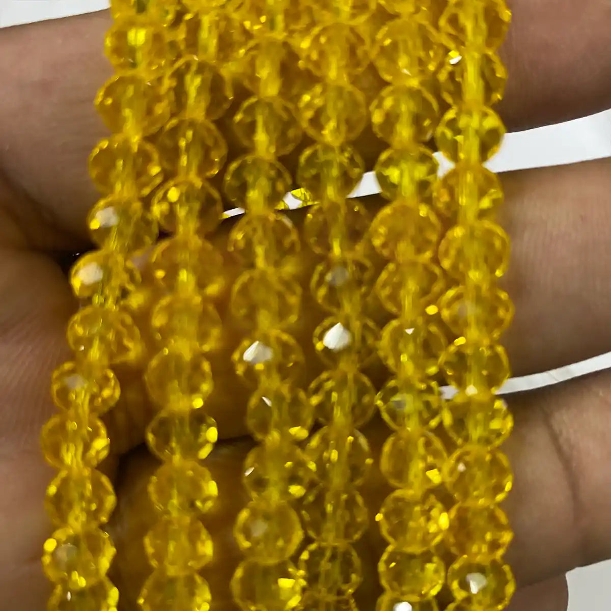 6mm Crystal Diamond Cut Round Faceted Beads 1 String