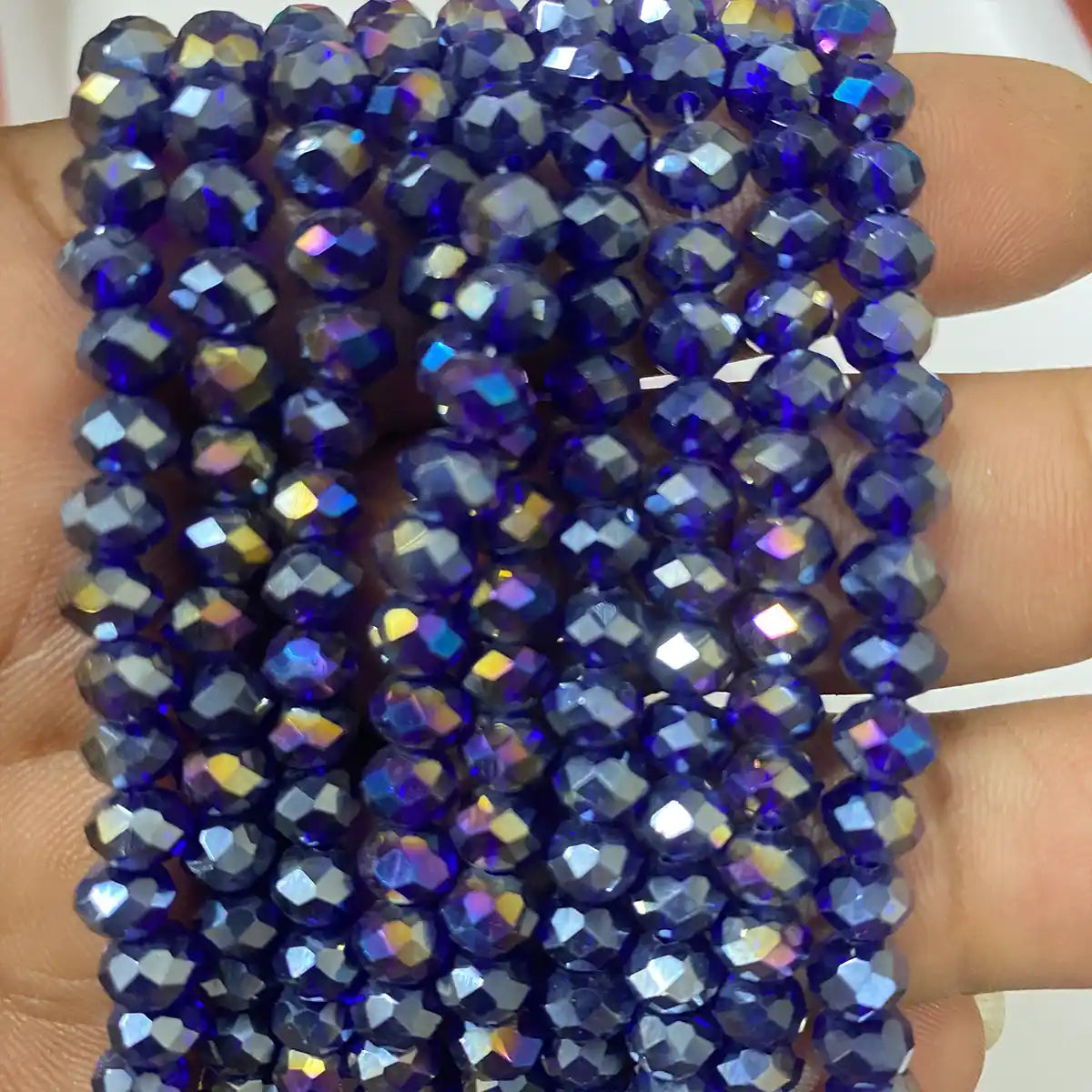 6mm Crystal Diamond Cut Round Faceted Beads 1 String