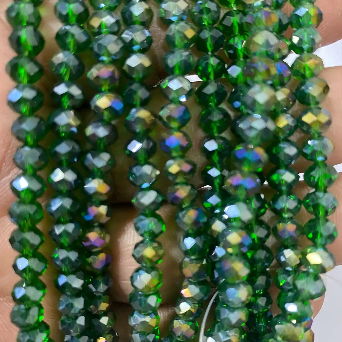 6mm Crystal Diamond Cut Round Faceted Beads 1 String