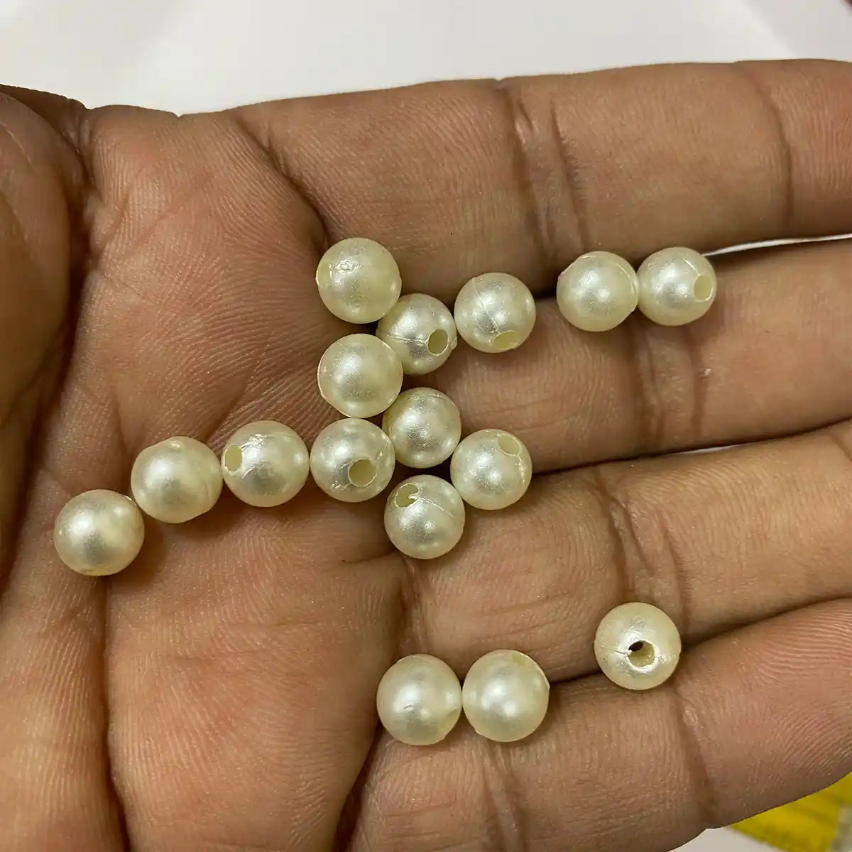 8MM White Pearl Beads - Pack of 15grams