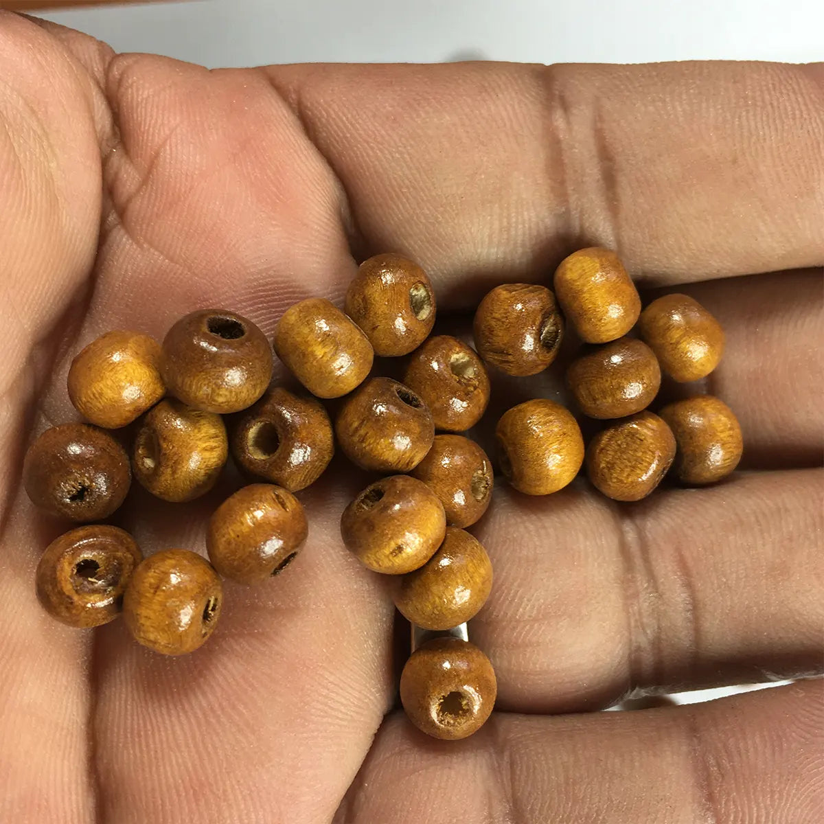 8mm Wooden Beads Round Shape Loose Spacer - Pack of 10grams