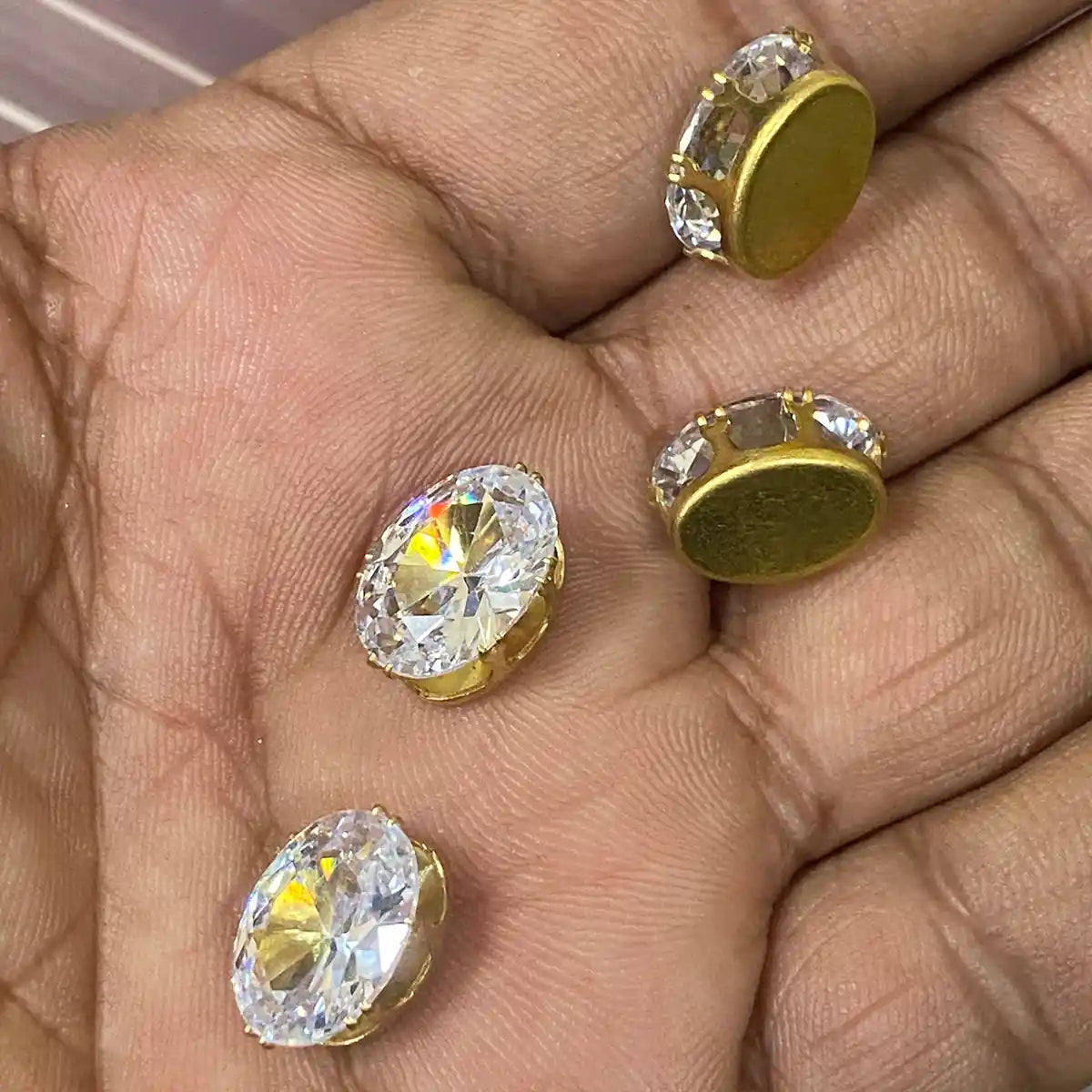 AD Clip Stone - 14x10mm Oval Shape - Pack of 6pcs