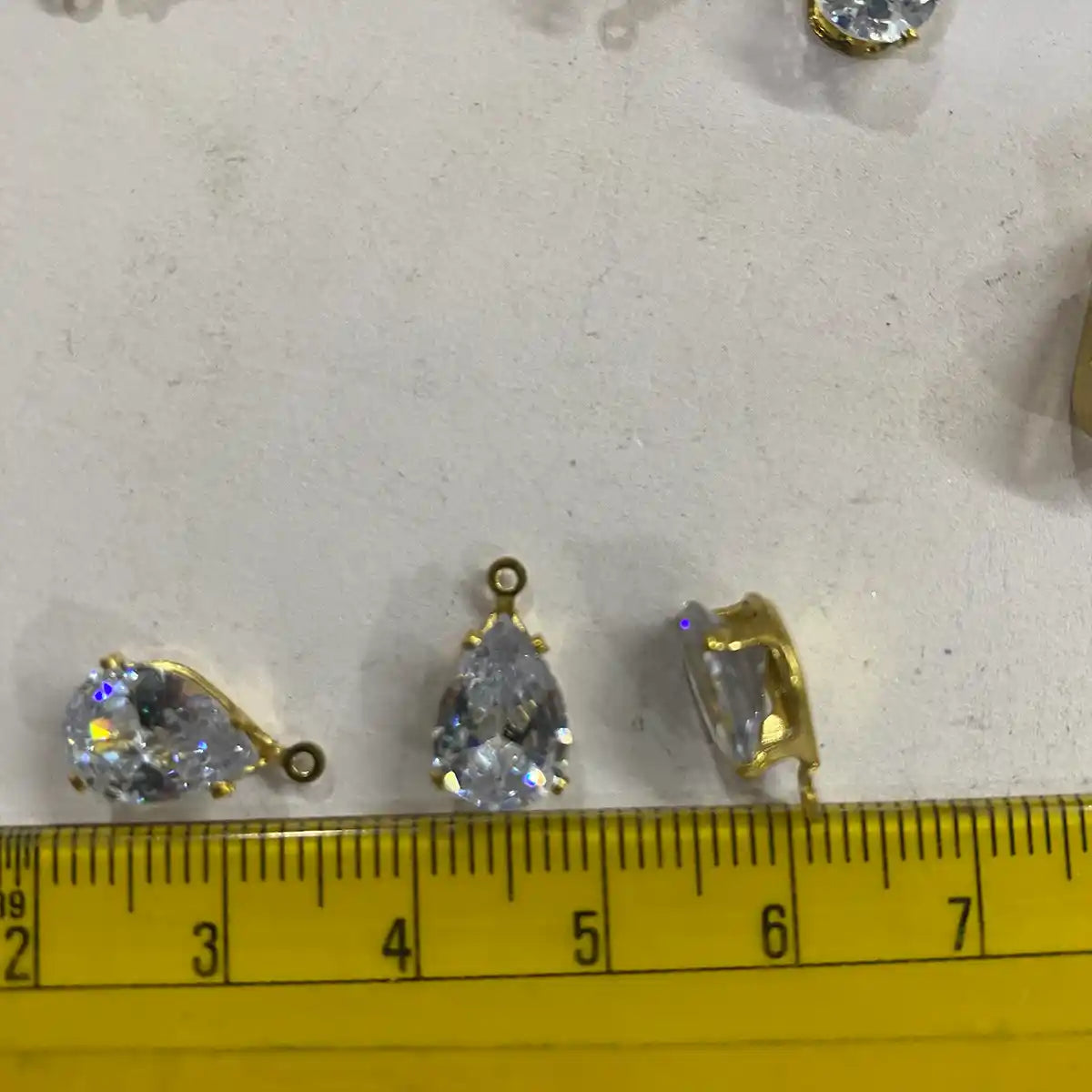 AD Clip Stone - 10x8mm Drop Shape With Hook - Pack of 2pcs