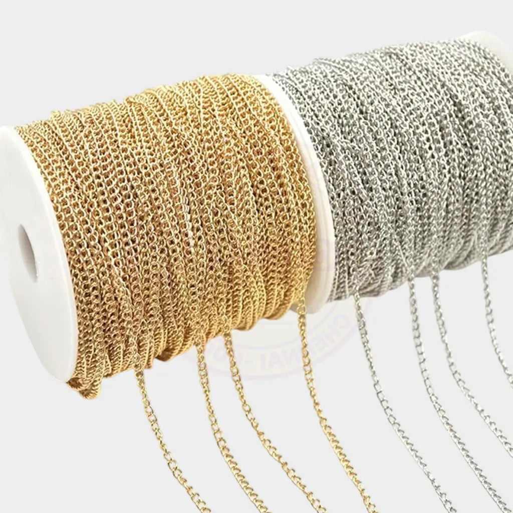 Jewellery Making Chain (1 Meter) – Golden & Silver Color