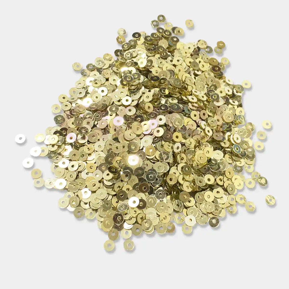 Jamki or Chamki Sequence or Round Shape Sewing Sequins Color Light Gold 4MM (10g)