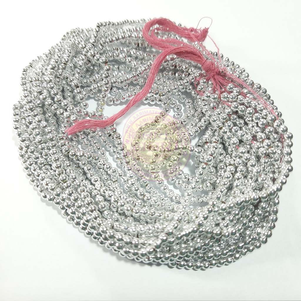 Aari Work Beads-1Bunch(12 lines) Color Silver (2mm, 3mm, 4mm, 5mm)