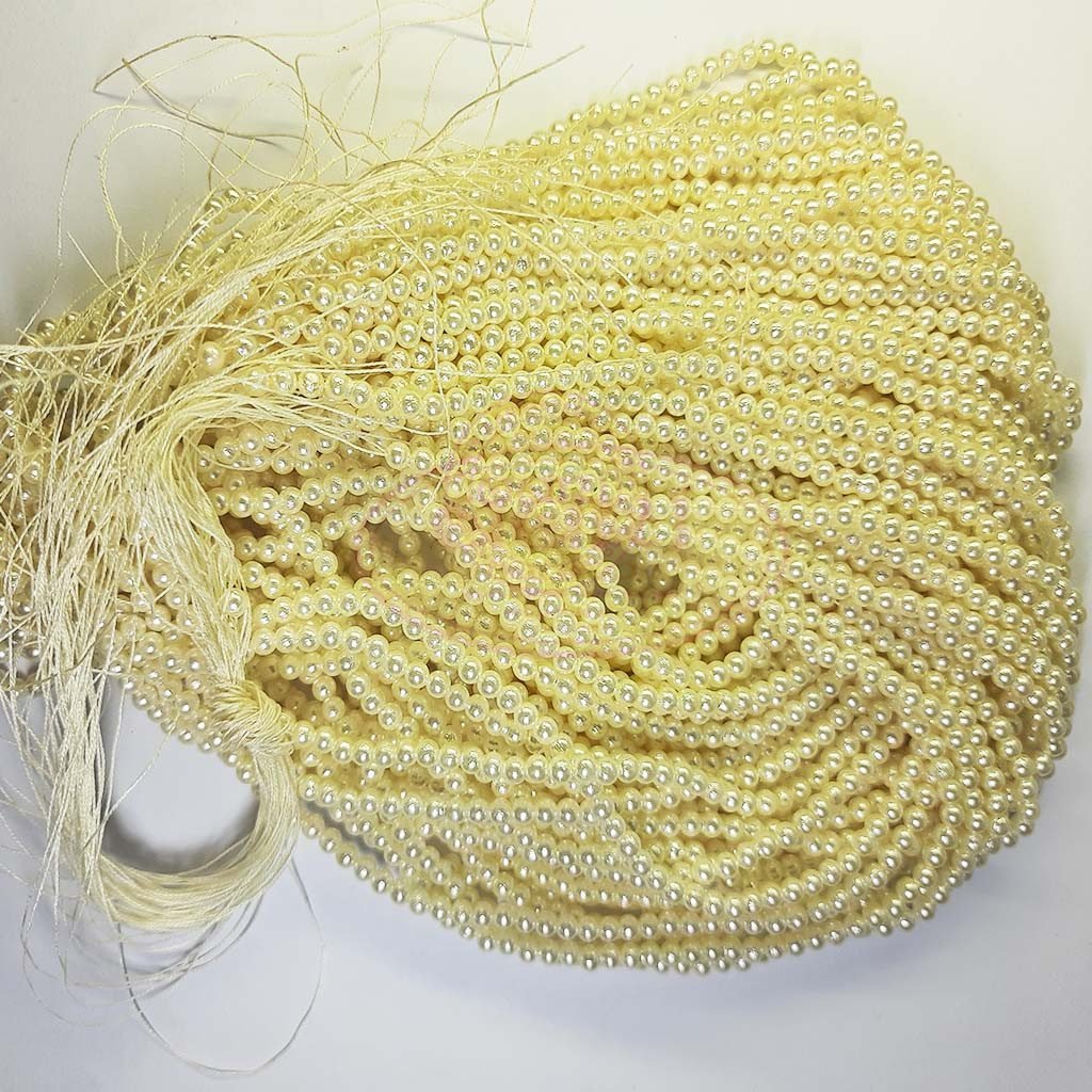 Aari Work Pearl-1Bunch(12 lines) Color - Cream (2mm, 3mm, 4mm)