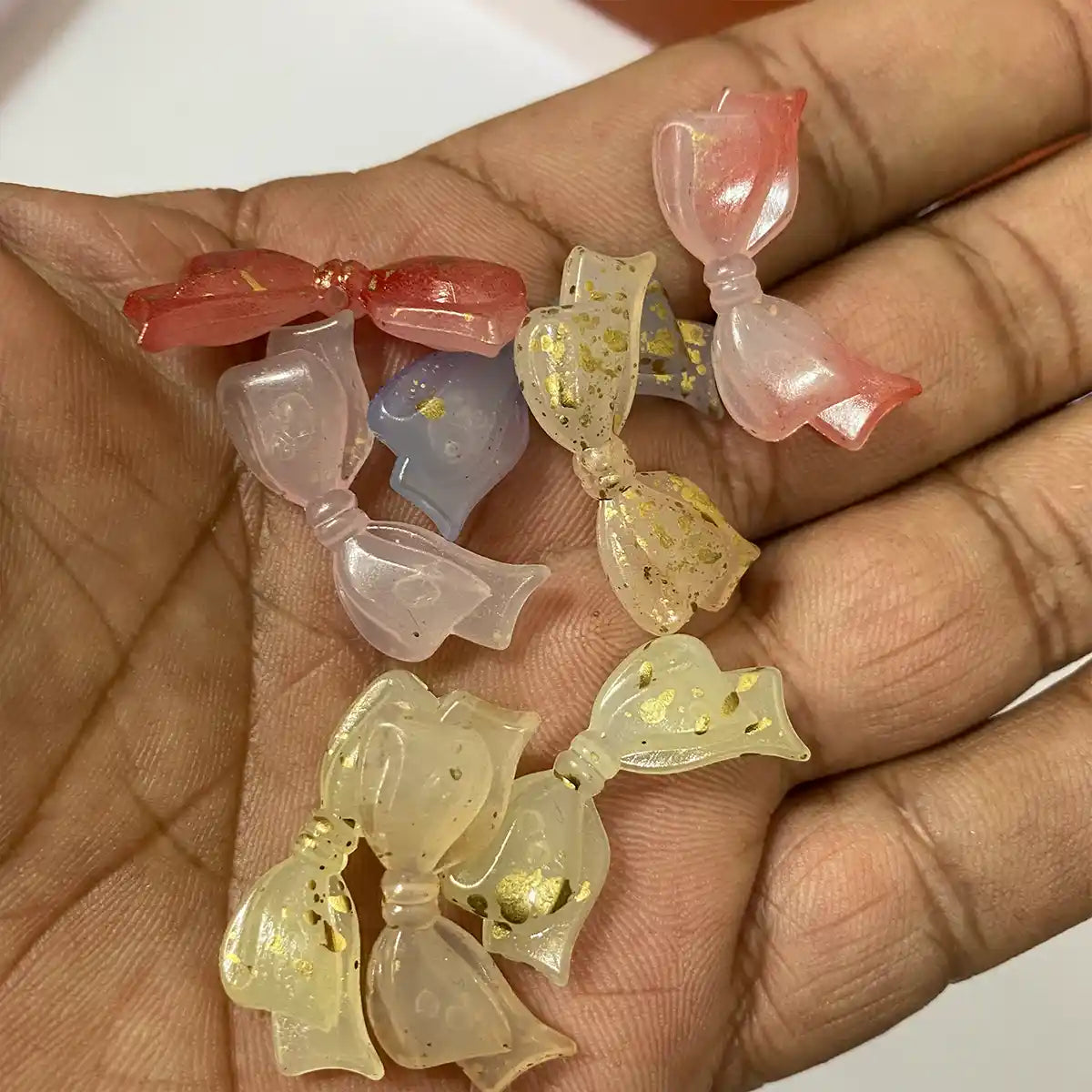 Acrylic Bow Beads with Mixed Color Pack of 10 grams