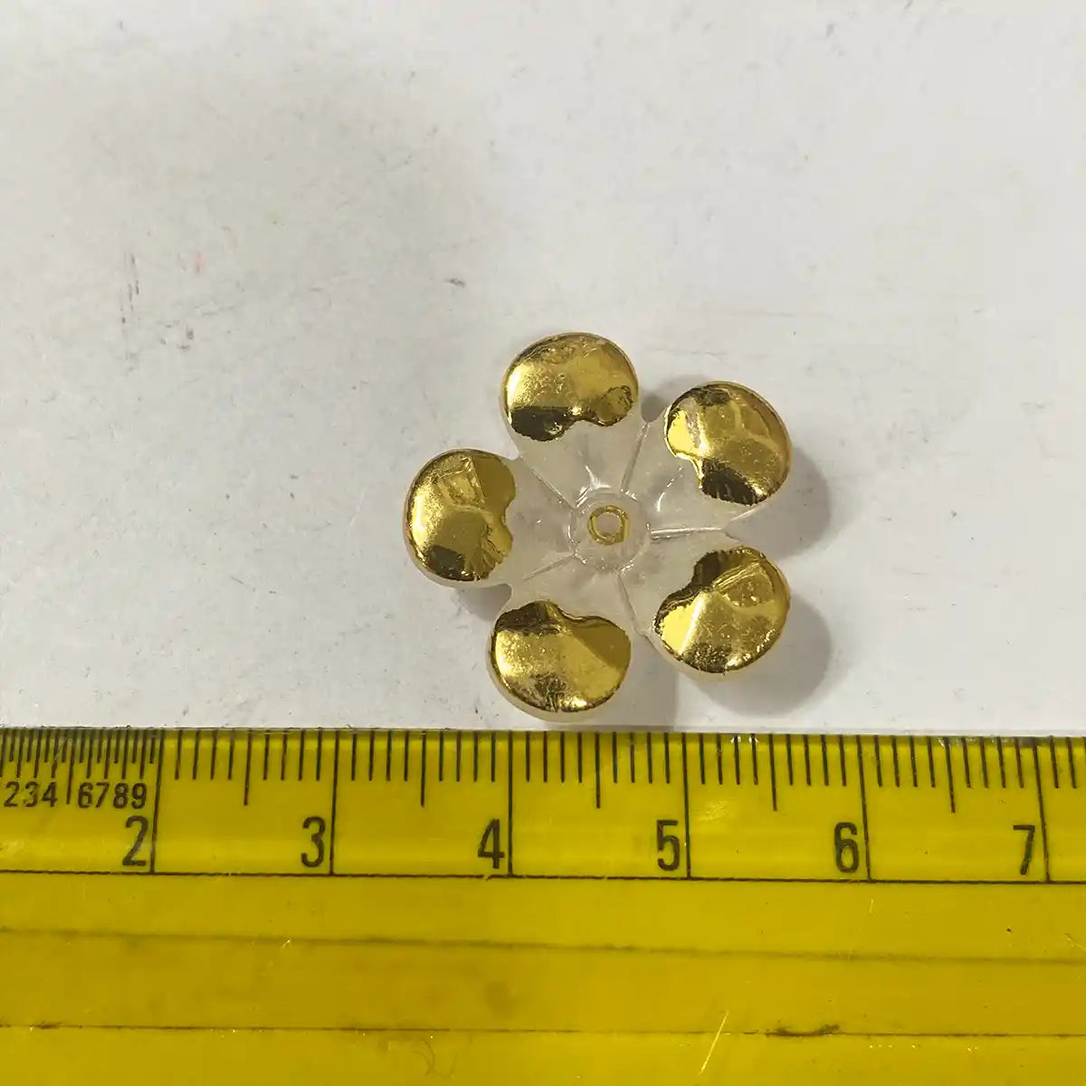 Acrylic Flower Beads with Gold Border for Brooch Making Pack of 10 grams