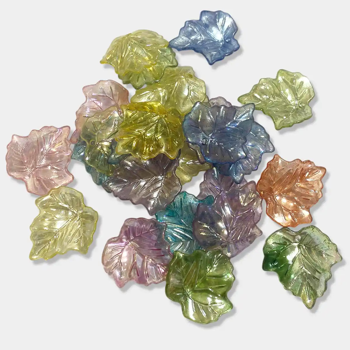 Acrylic Petal Beads Transparent Multi-Colour 25MM - Mable Leaf (10 Grams)