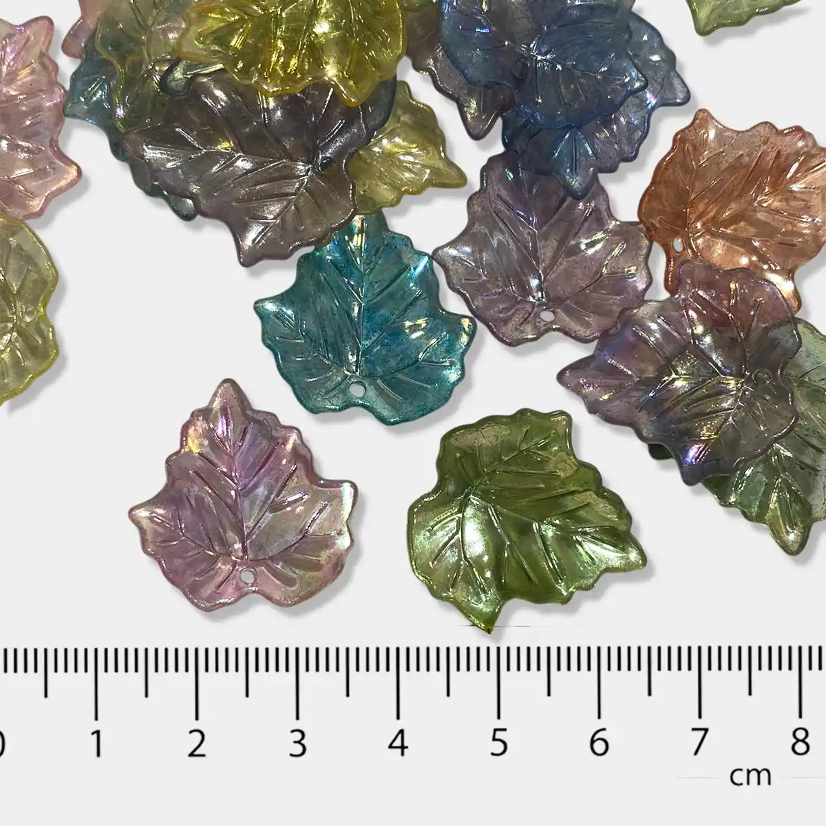 Acrylic Petal Beads Transparent Multi-Colour 25MM - Mable Leaf (10 Grams)